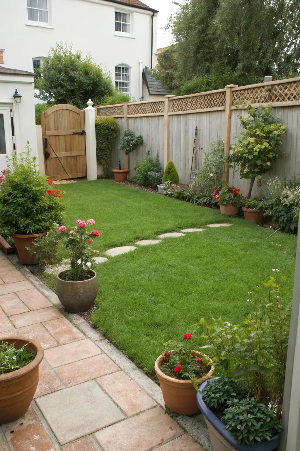 A small lawn can offer a refreshing and peaceful feature in your garden.