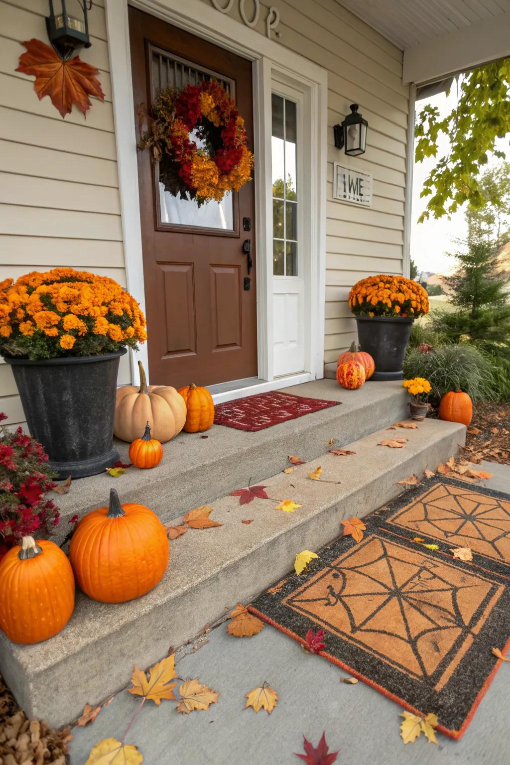 Seasonal floor coverings inject festive charm into your porch.