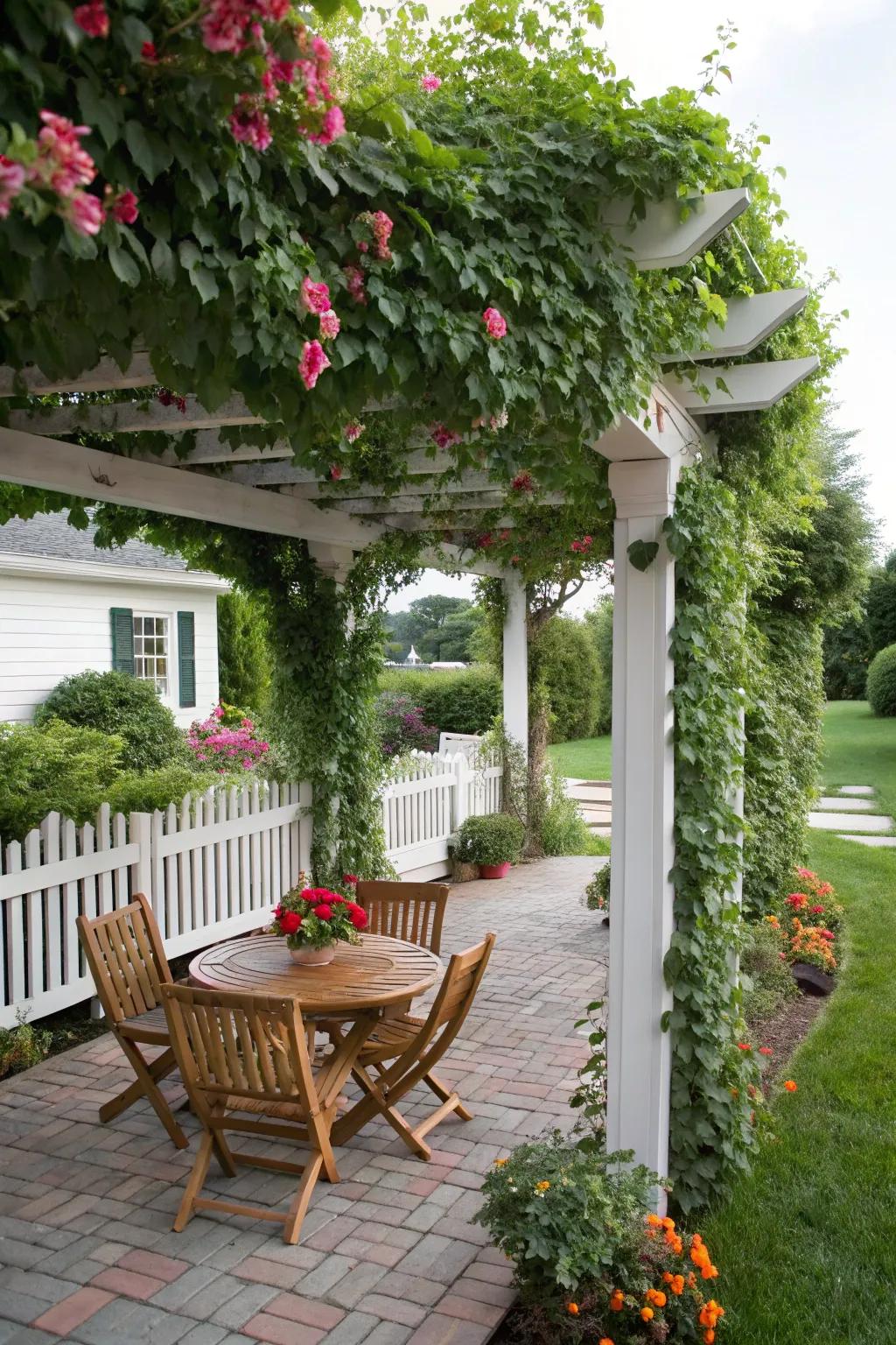 Incorporate charm and shade with a pergola on your front patio.