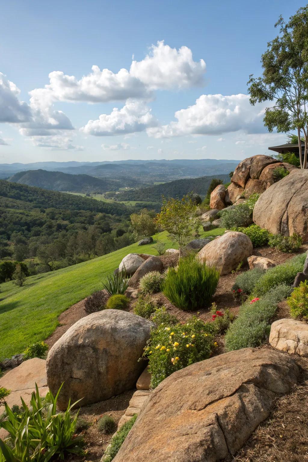 Natural components offer steadiness and visual charm to your slope.