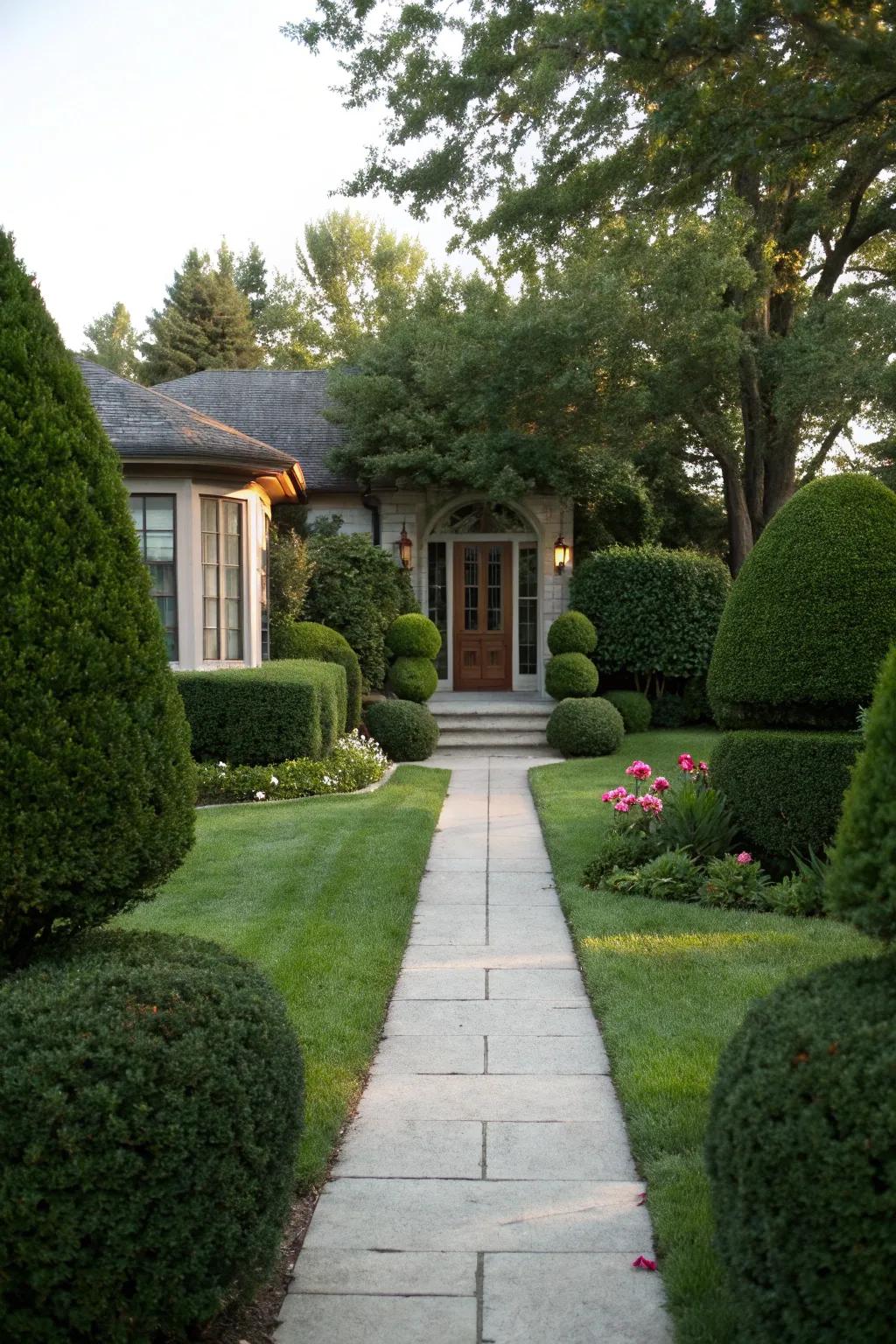 Shrubs and bushes offer structure and a touch of elegance.