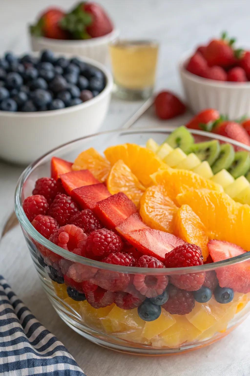 A spectrum of colors makes this fruit medley both pretty and tasty.
