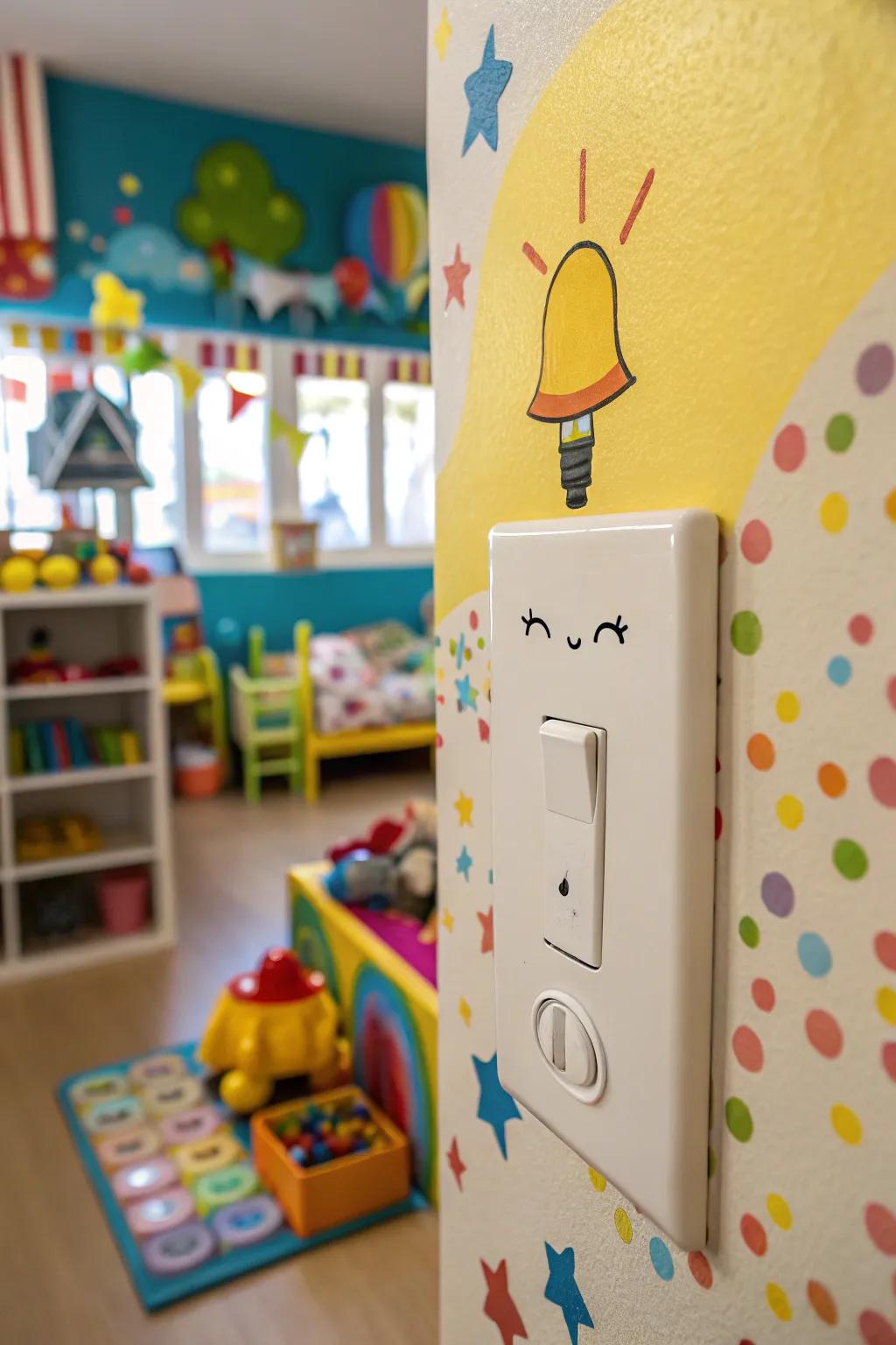 A winking face cover enhances your switch’s character.