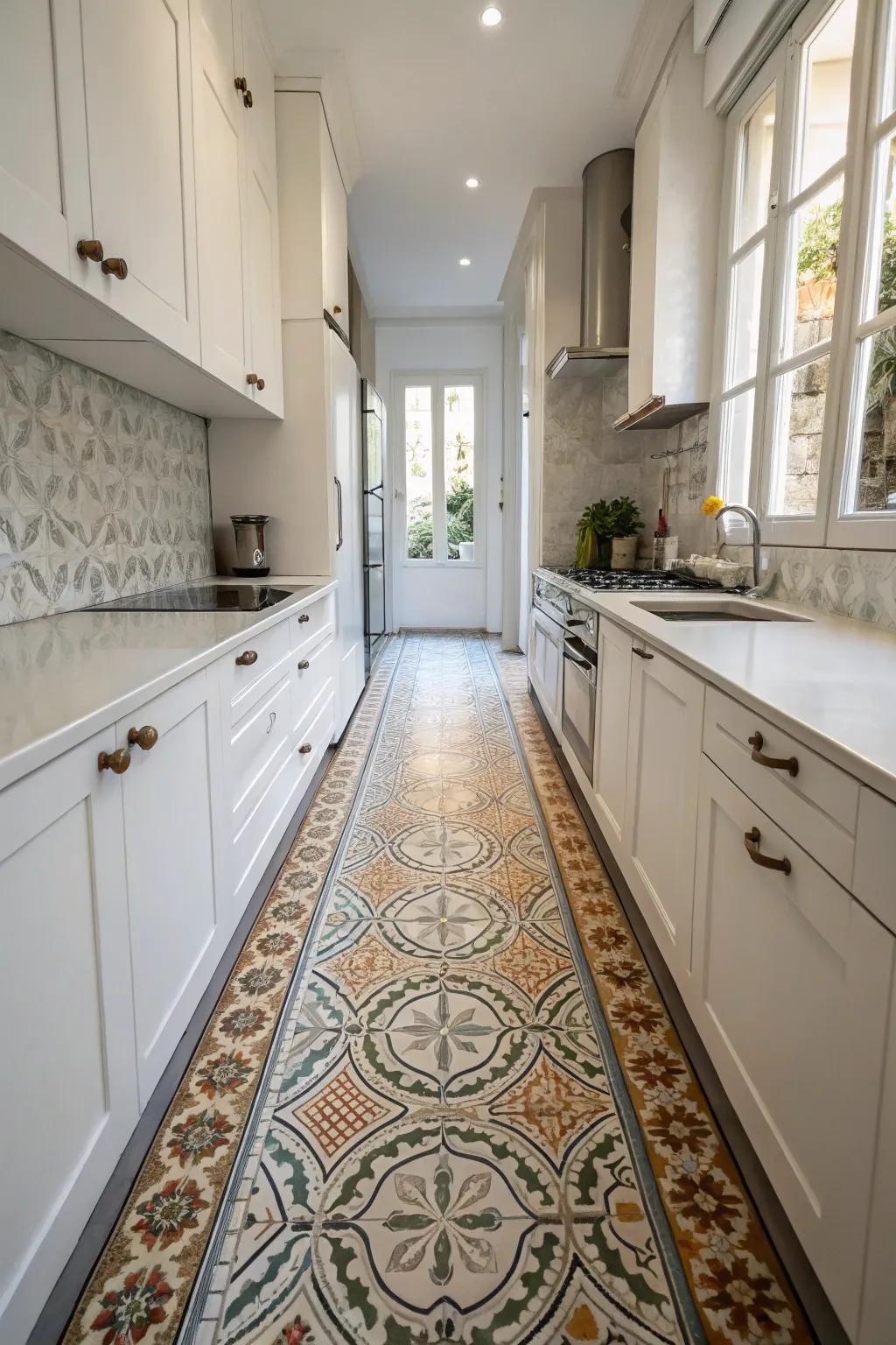 Eye-catching floor tiles.