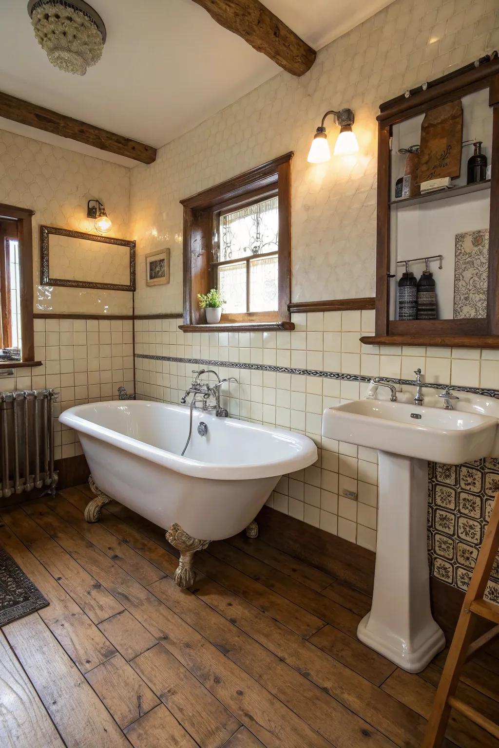 Vintage fixtures bring a touch of timeless elegance to any space.