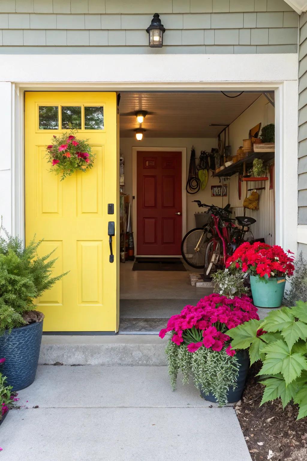 A welcoming garage entrance enriches the experience of entering the home.