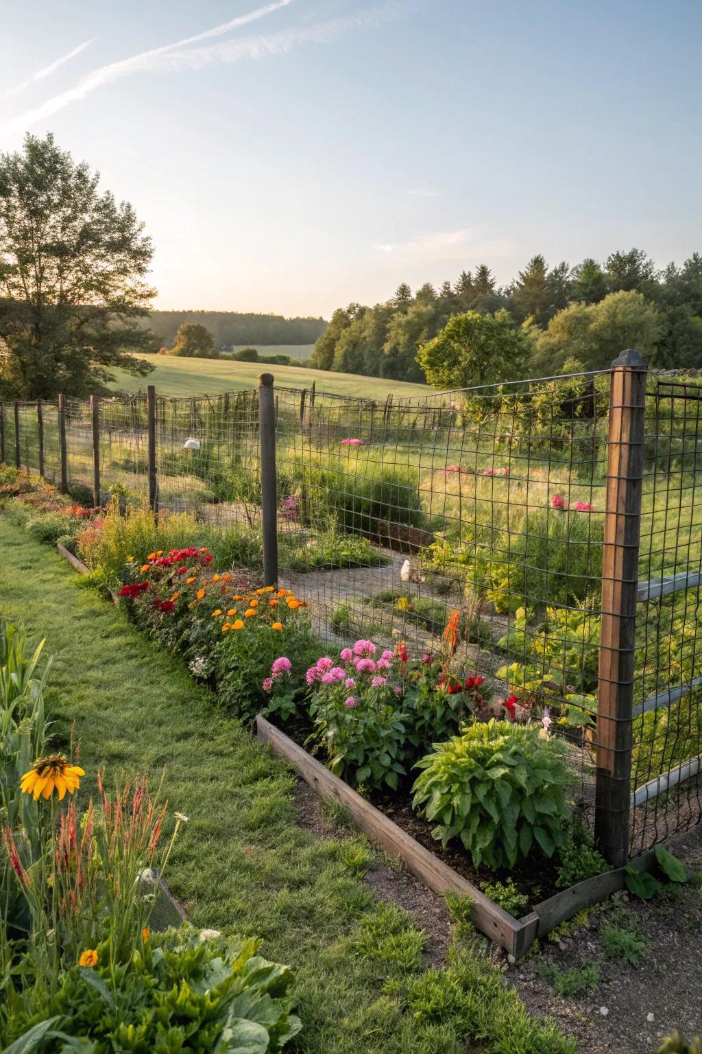 An adaptable web shield gives protection for a thriving garden.