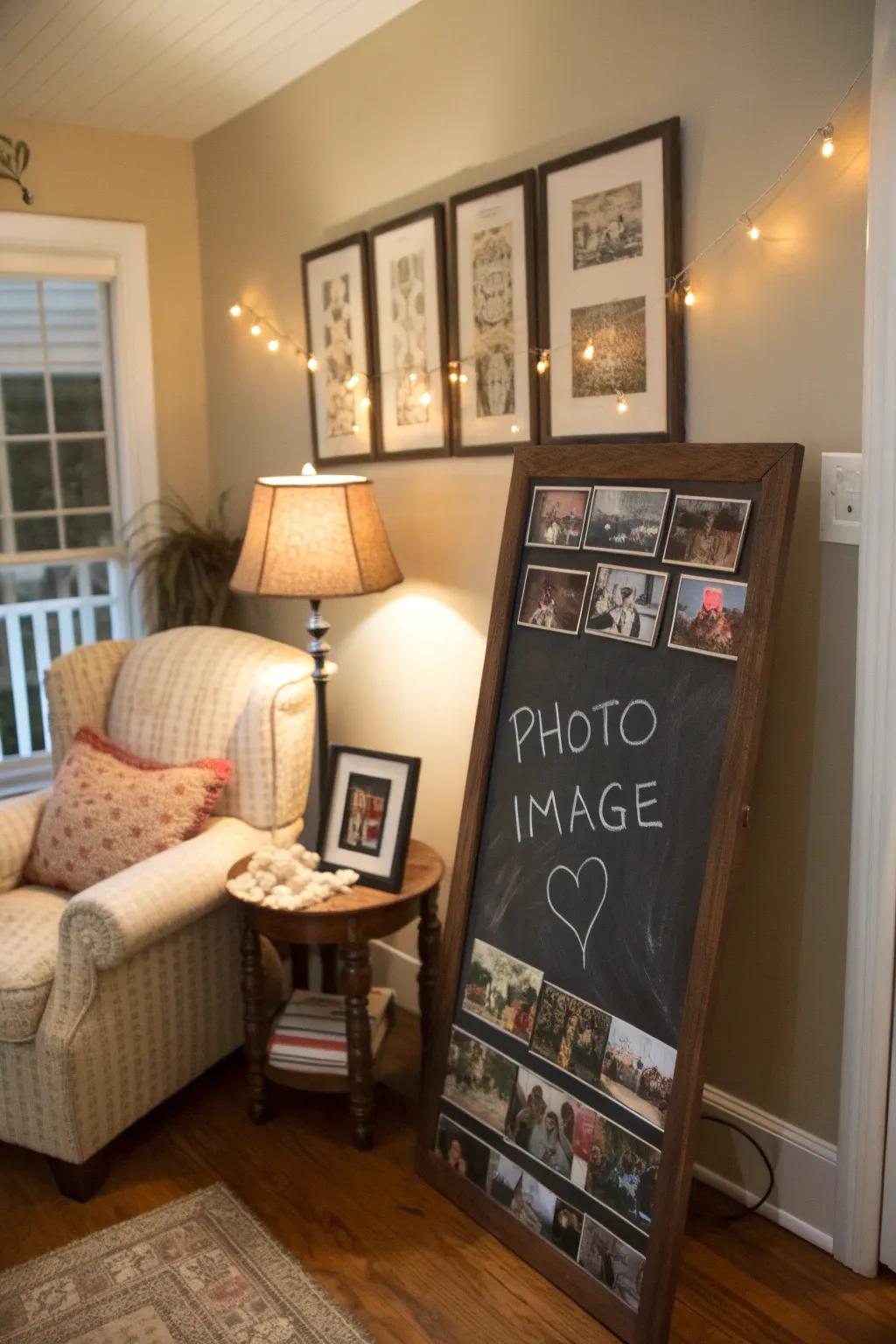 Chalkboard features allow for personal messages and creative expression.