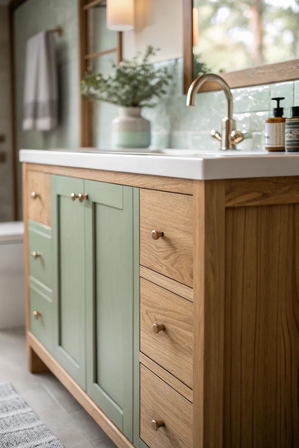 Salvia console establishing a tranquil Zen-inspired area.