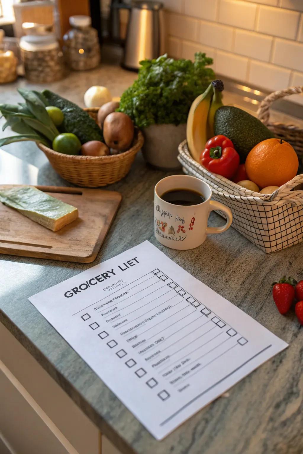 Checkboxes enable progress tracking and a sense of achievement on your shopping trips.