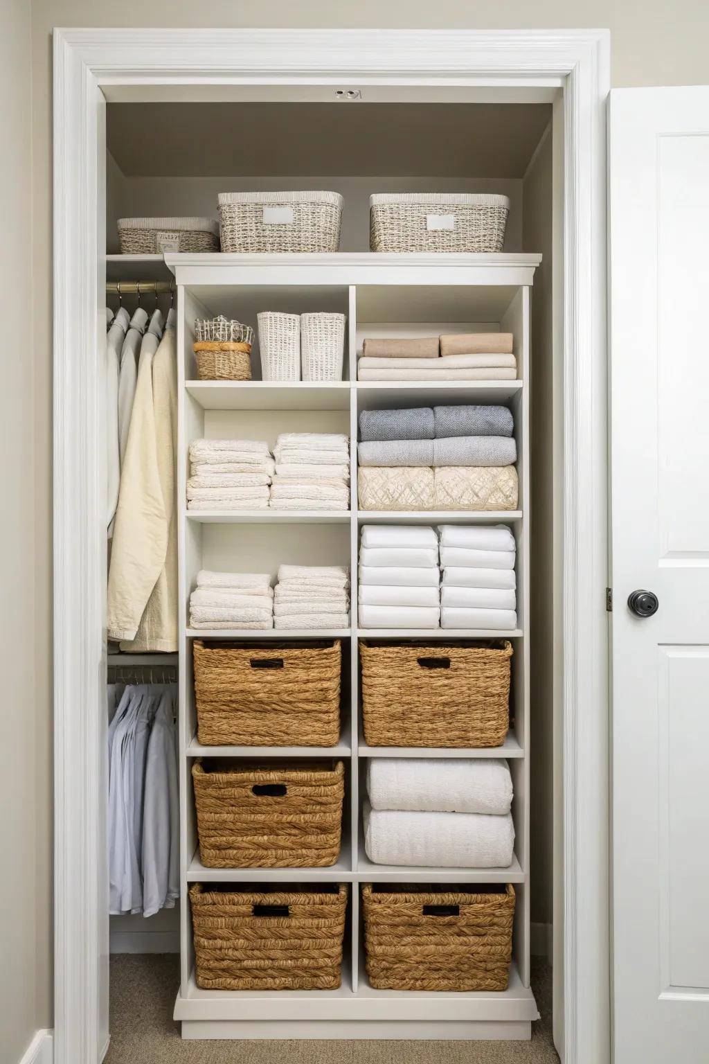 Leveraging the full height of your closet optimizes storage possibilities.