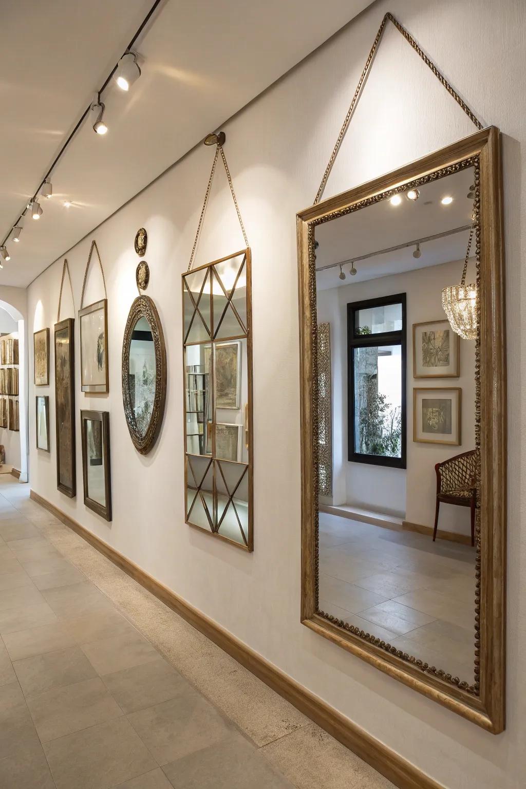 Mirrors infuse depth and radiance into any area.