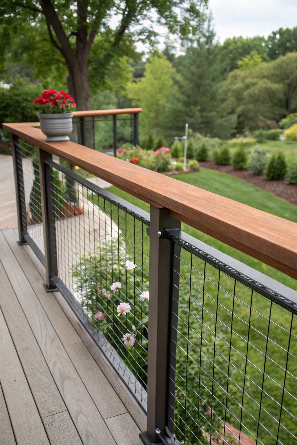 A top cap adds function and style to livestock panel guardrails.