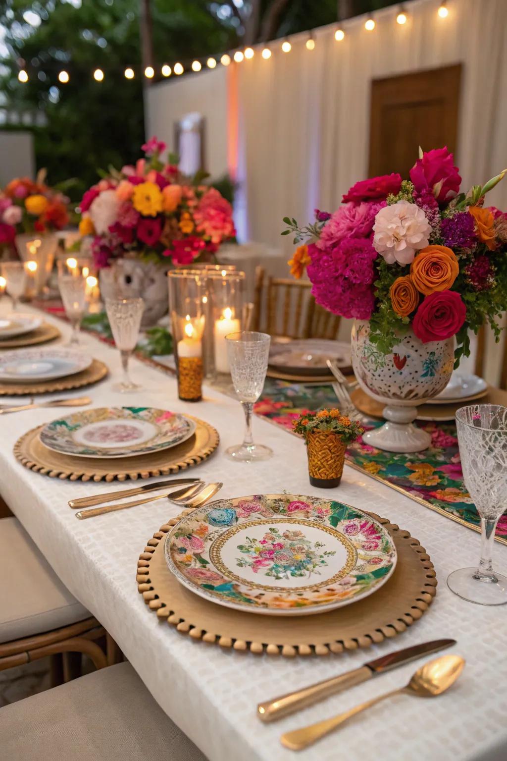 A beautifully decorated table ready to host party guests.