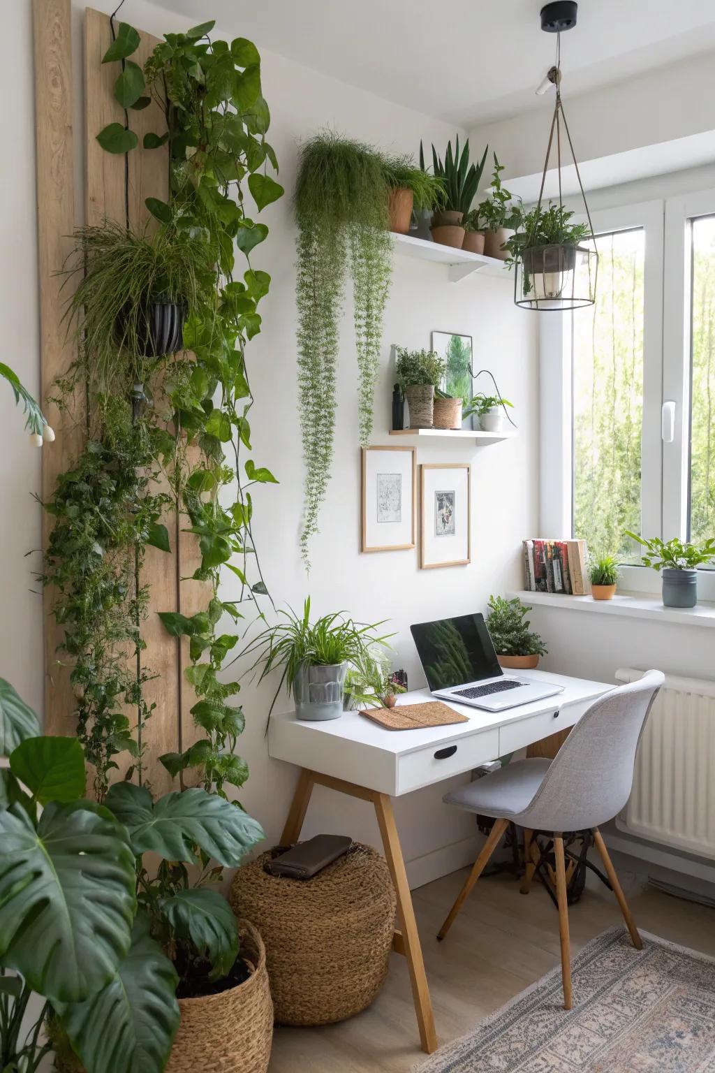Greenery brings a refreshing vibe to your office design.