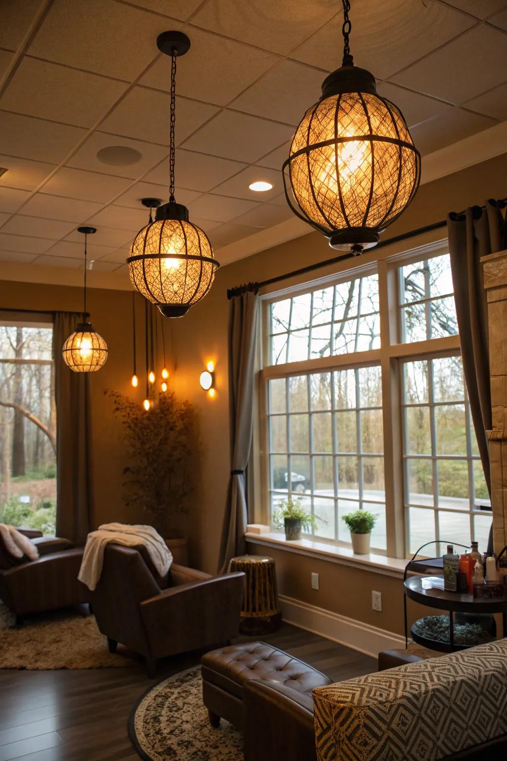 Lighting not only sets the mood but also enhances functionality in your salon.
