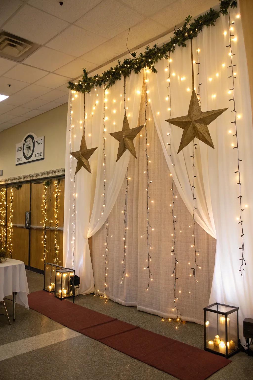 A starry evening design crafts a captivating atmosphere.