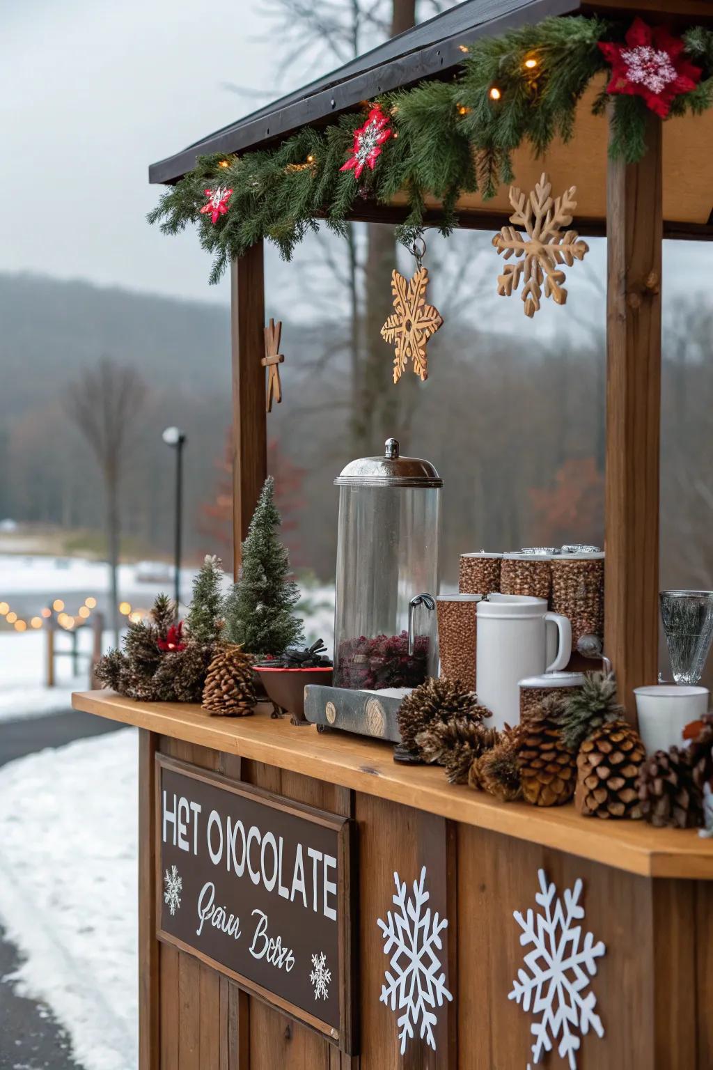Periodic accents enrich the mood of your warm cocoa station.