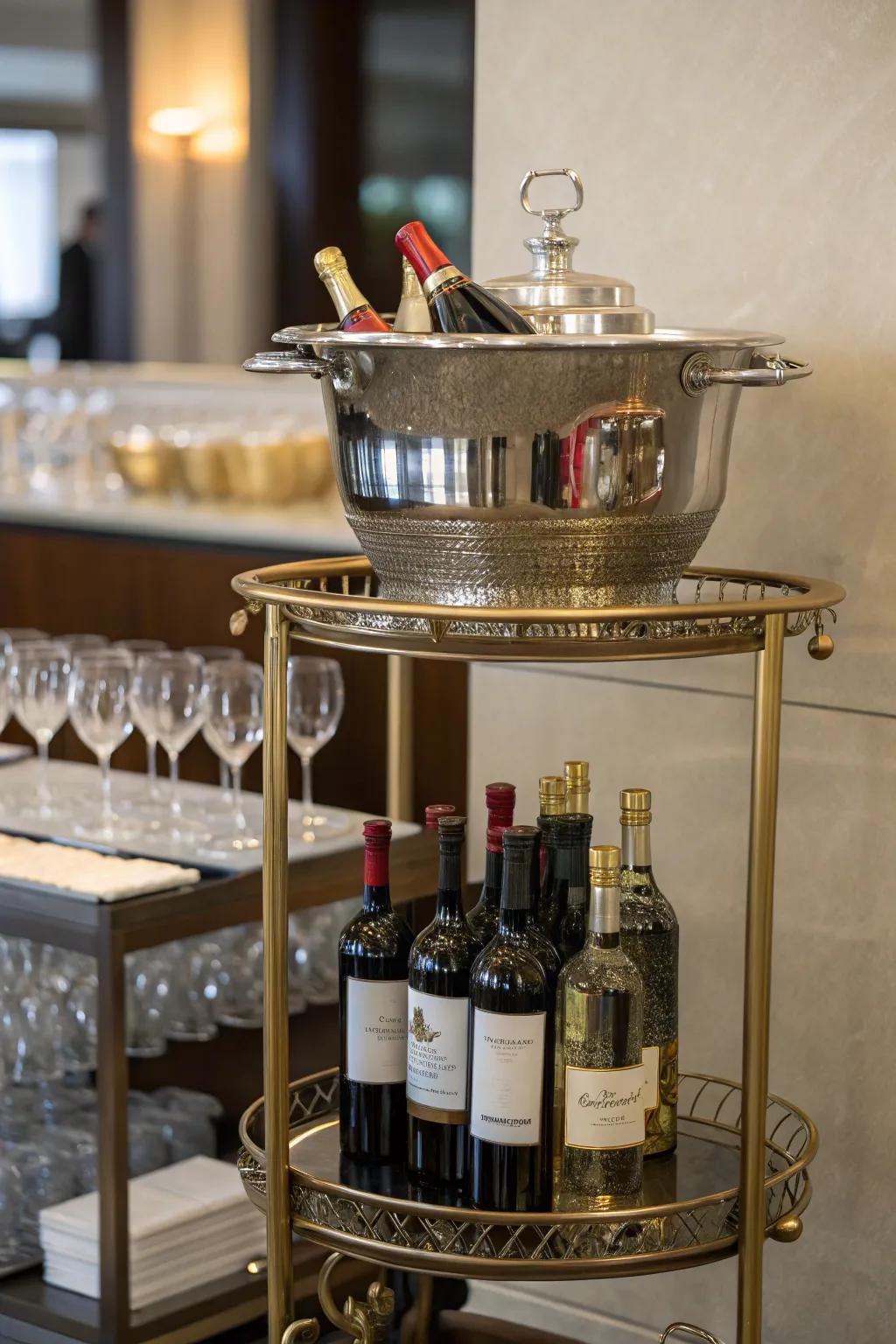 A pretty wine chiller that makes any home bar look better.