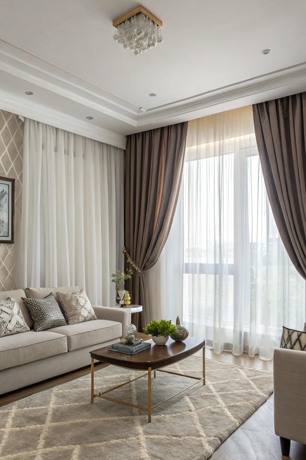 Layered dressings enhance both the usefulness and visual beauty of a space.
