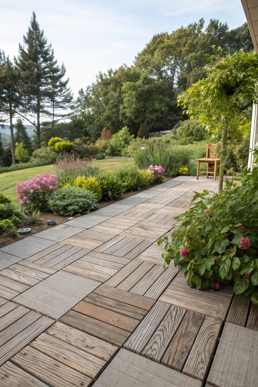 Wood decking adds a cozy and natural feel to your patio.