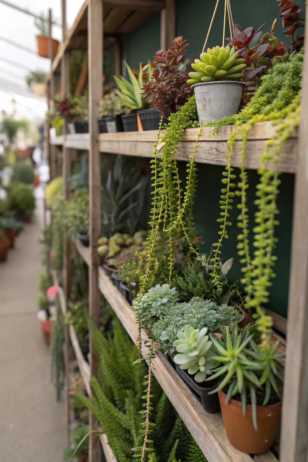 Greenery brings life to your shelves.