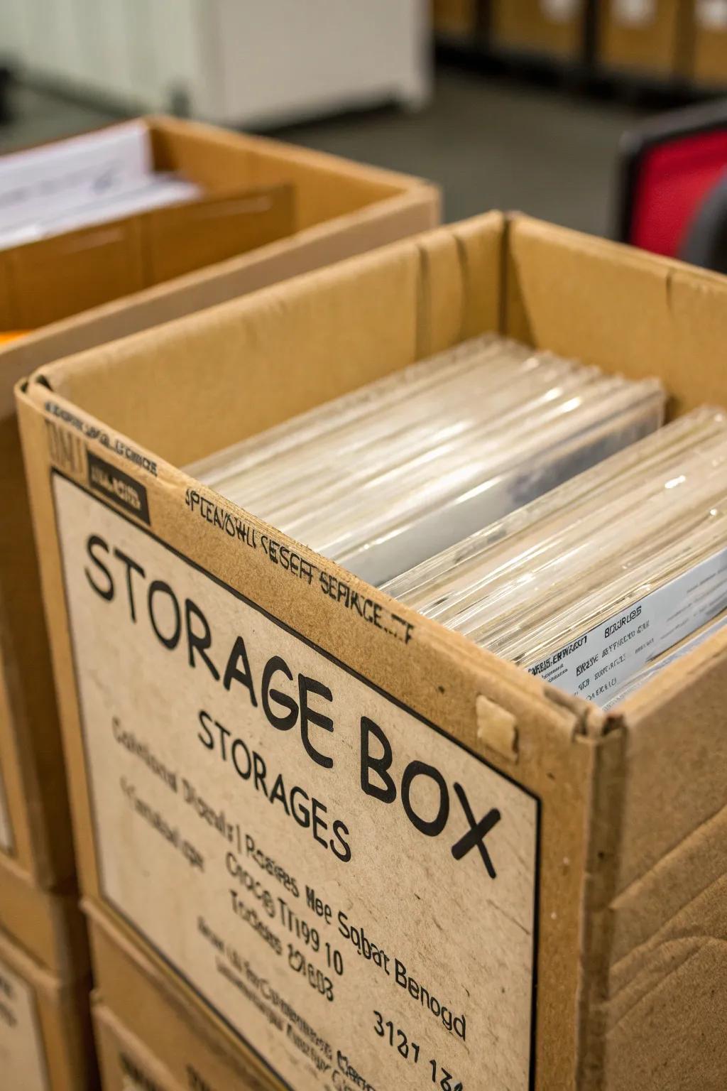 Clearly labeling boxes saves you time and lowers stress.