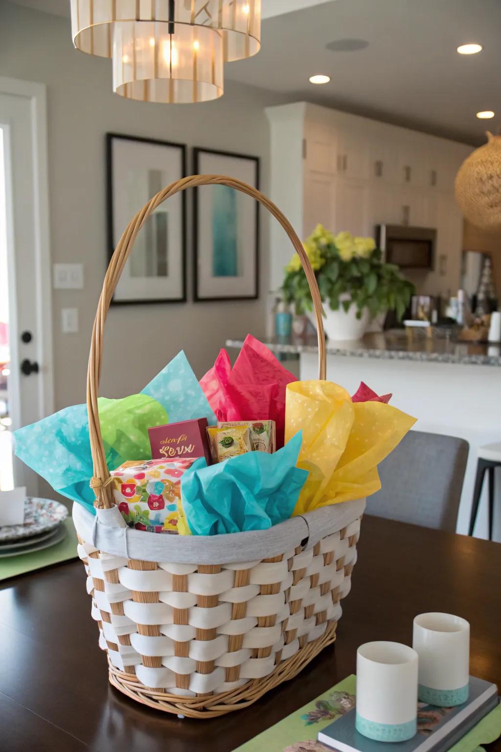 Tissue paper effortlessly adds color and texture.