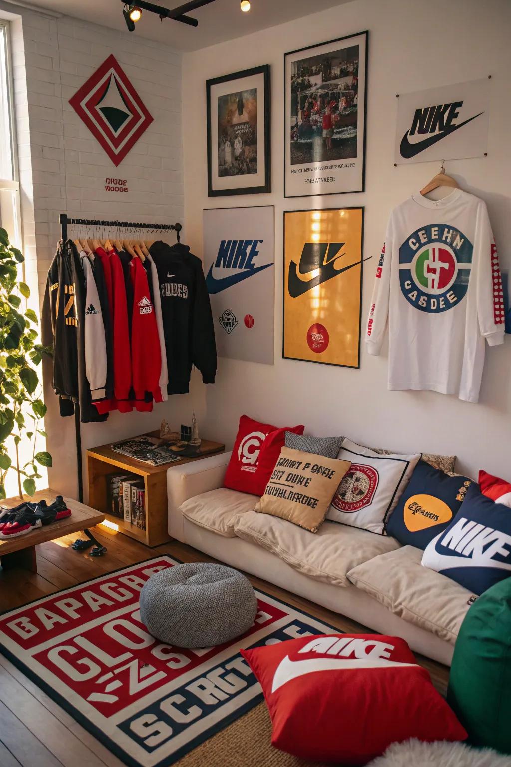 Inventive decor focused on brands illustrating streetwear passion.