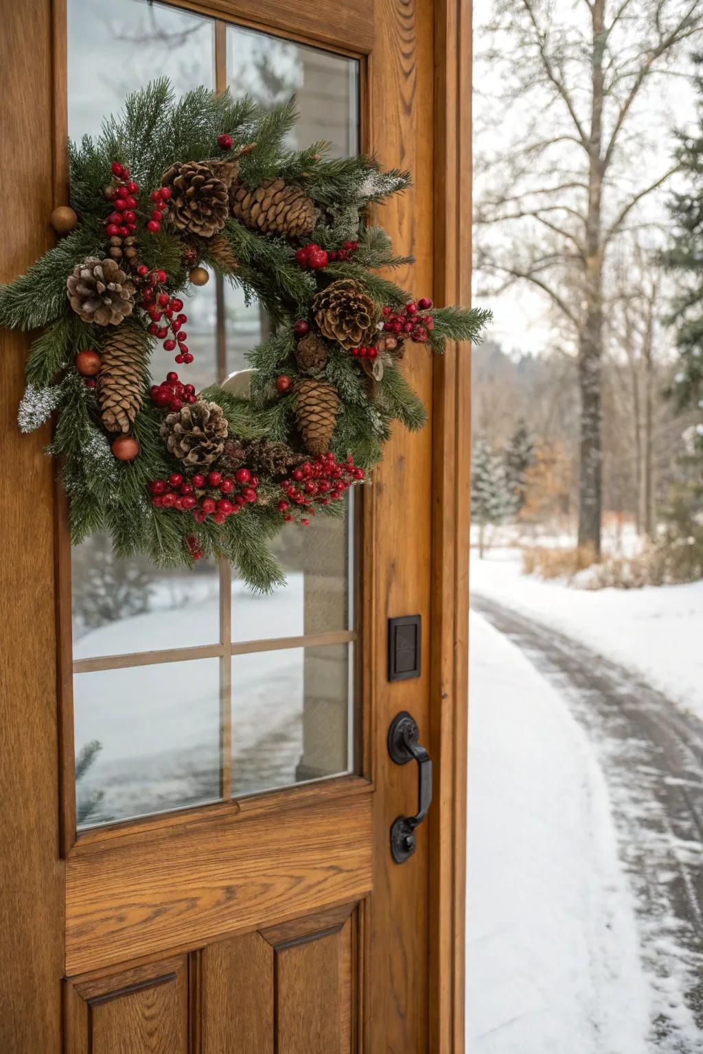 A welcoming wreath that adds rustic charm to your home.