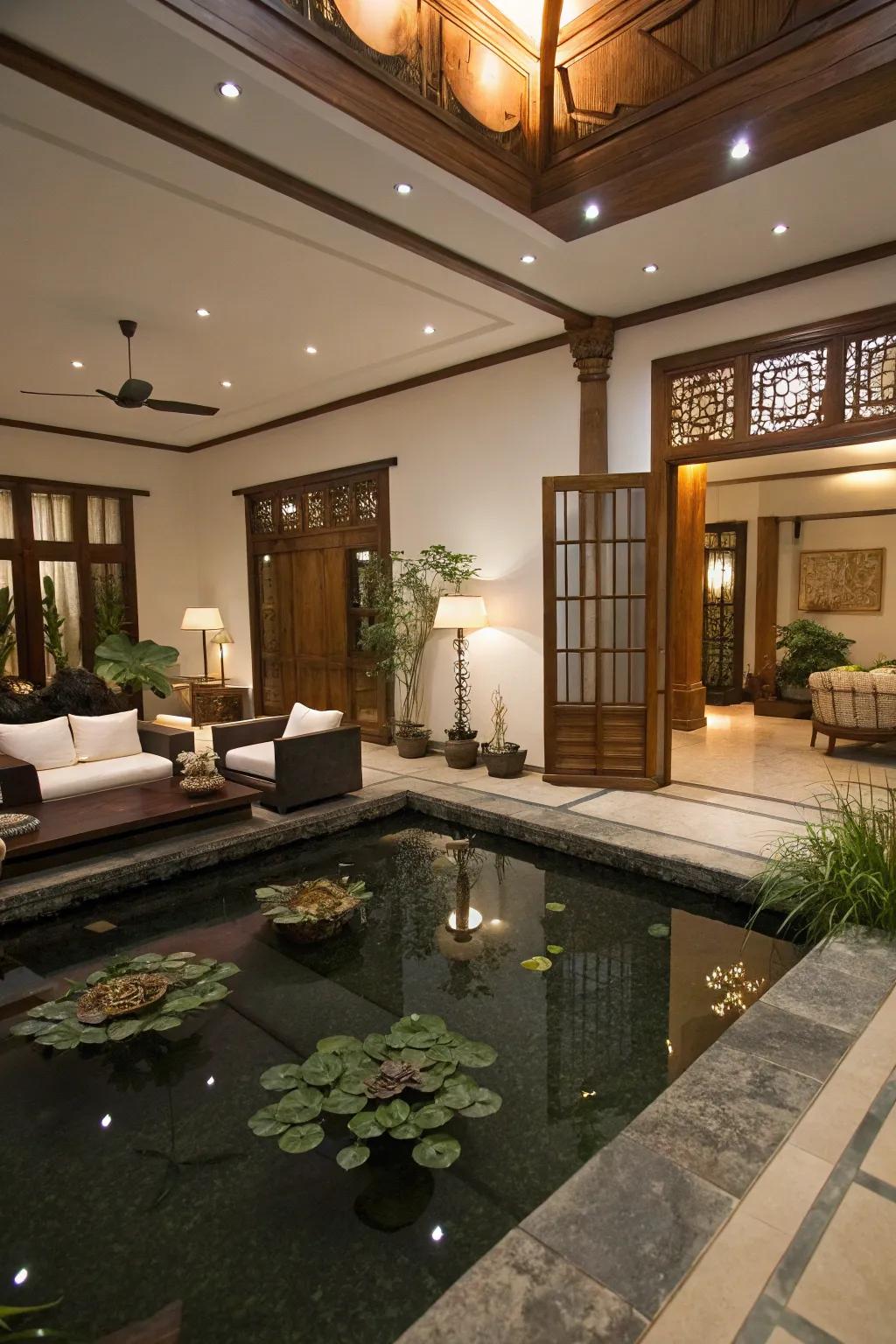 Make your pond the key element inside your living space.