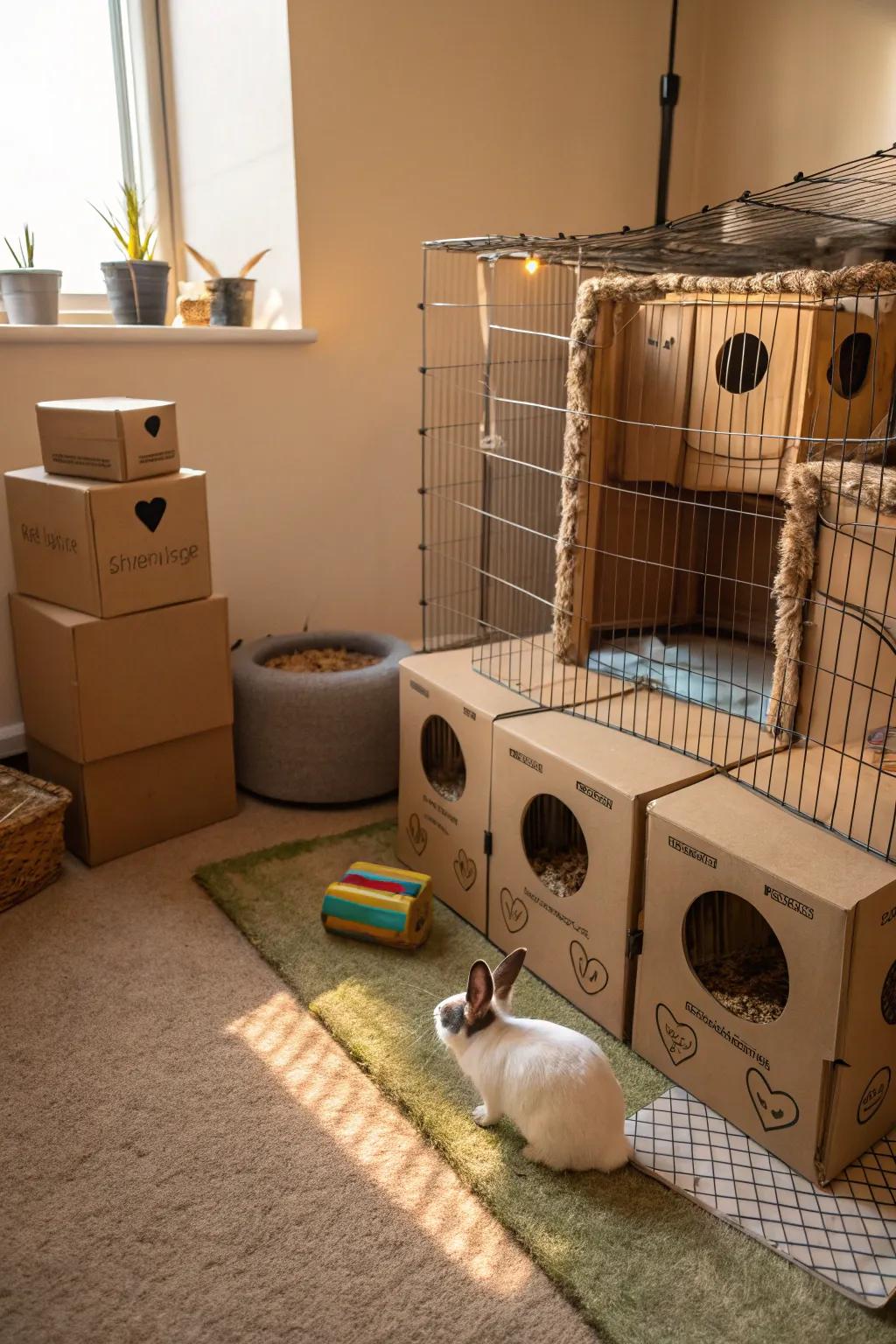 Passages and shelters deliver a secure refuge for your rabbit.