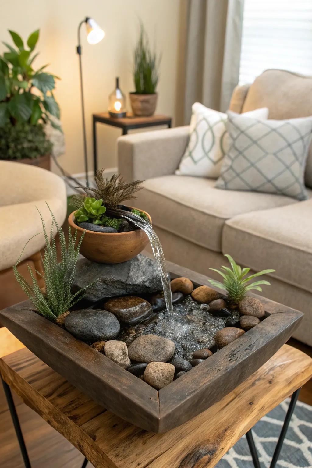 A water feature introduces calmness and a natural sensation into any area.