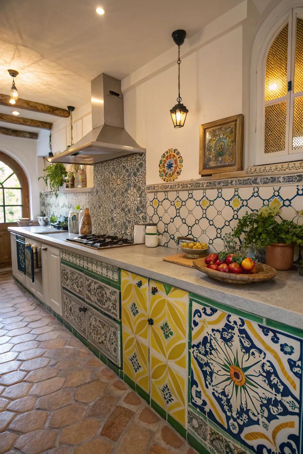 Tile countertops add a splash of color and pattern to your kitchen.