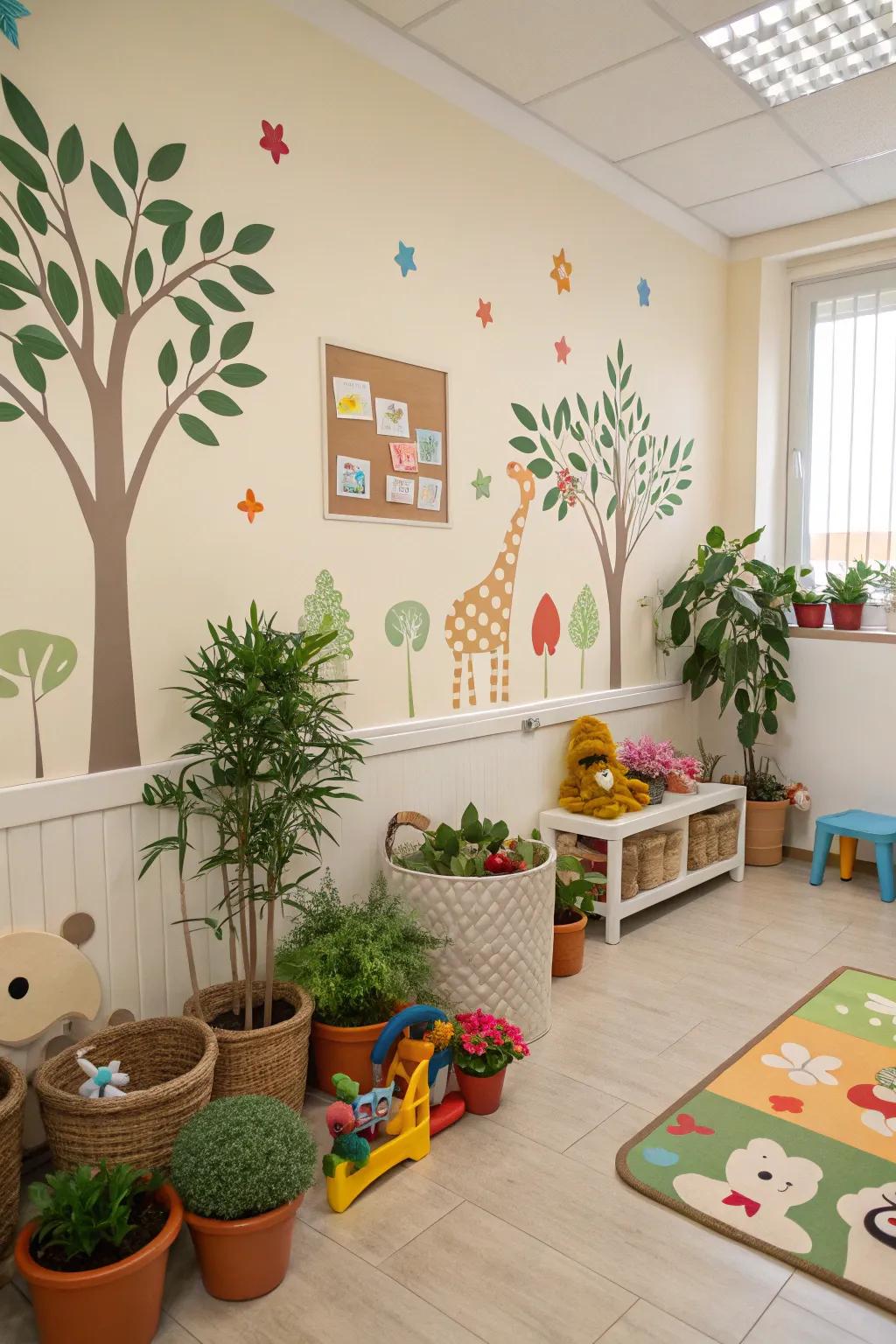 Nature calms the space.