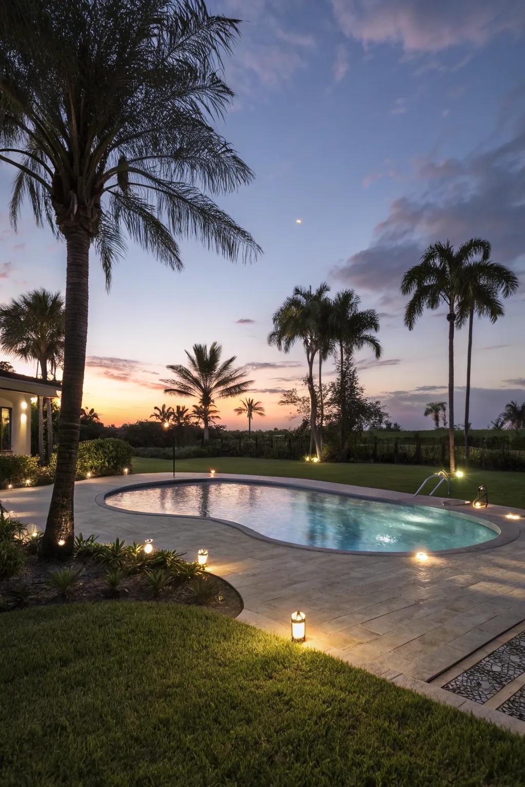 Solar lights fashion a captivating nocturnal ambiance.