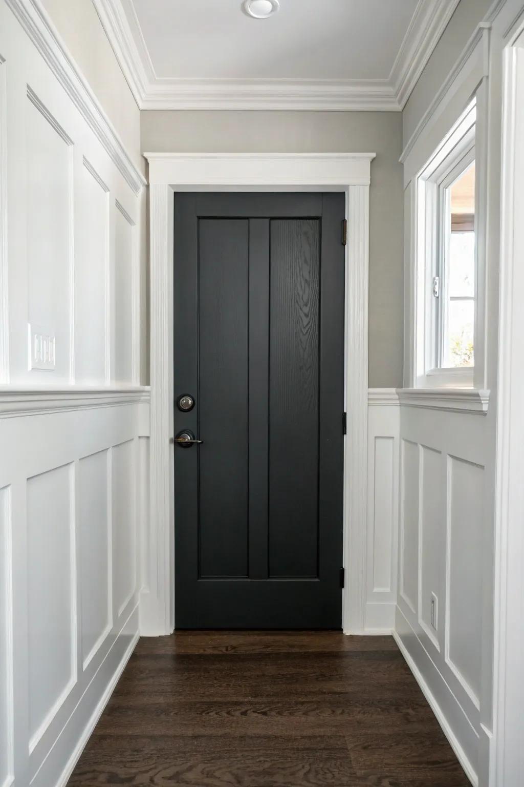 Shadow gray doors creating a polished and modern vibe.