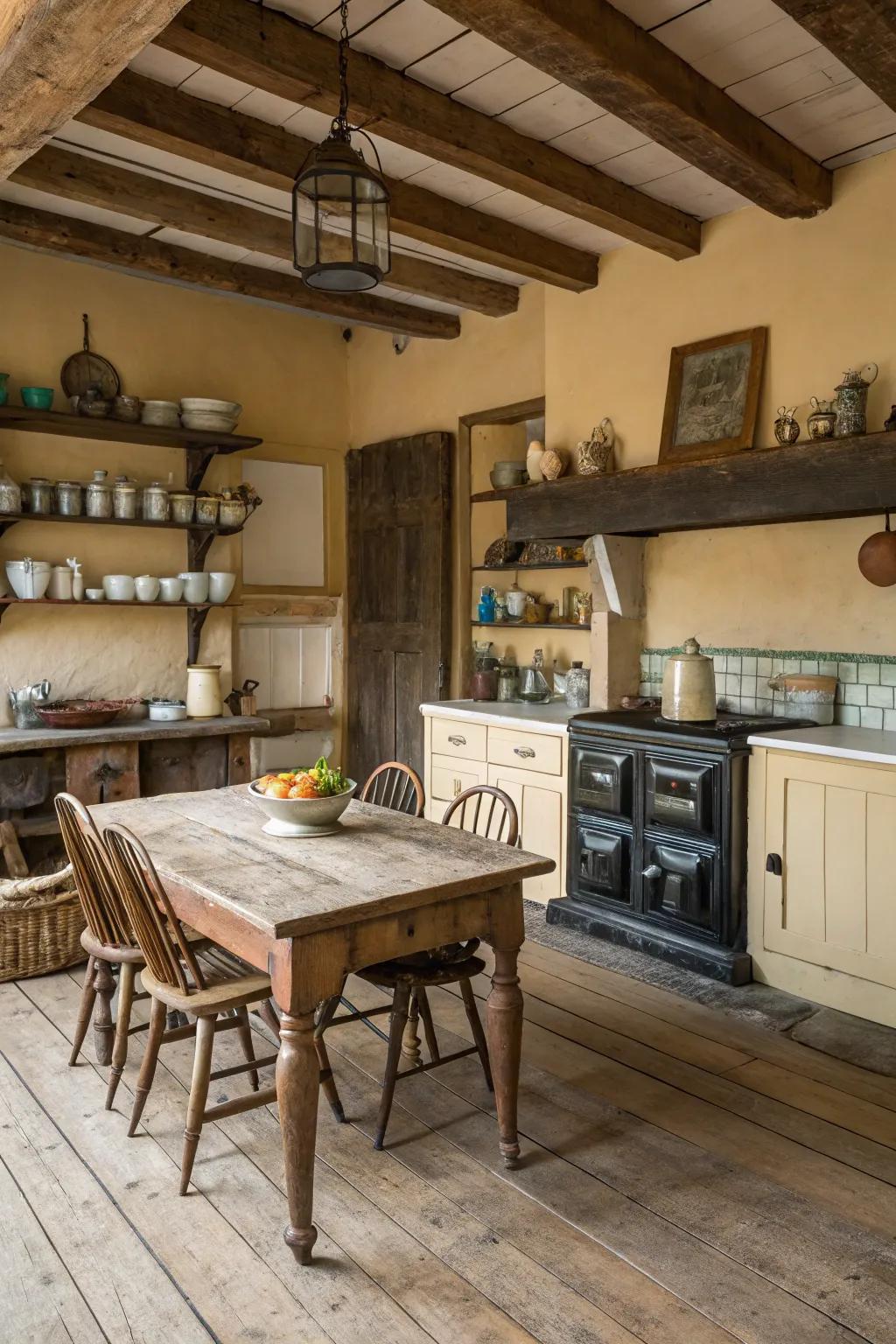 Create a warm space with rural farmhouse flooring.