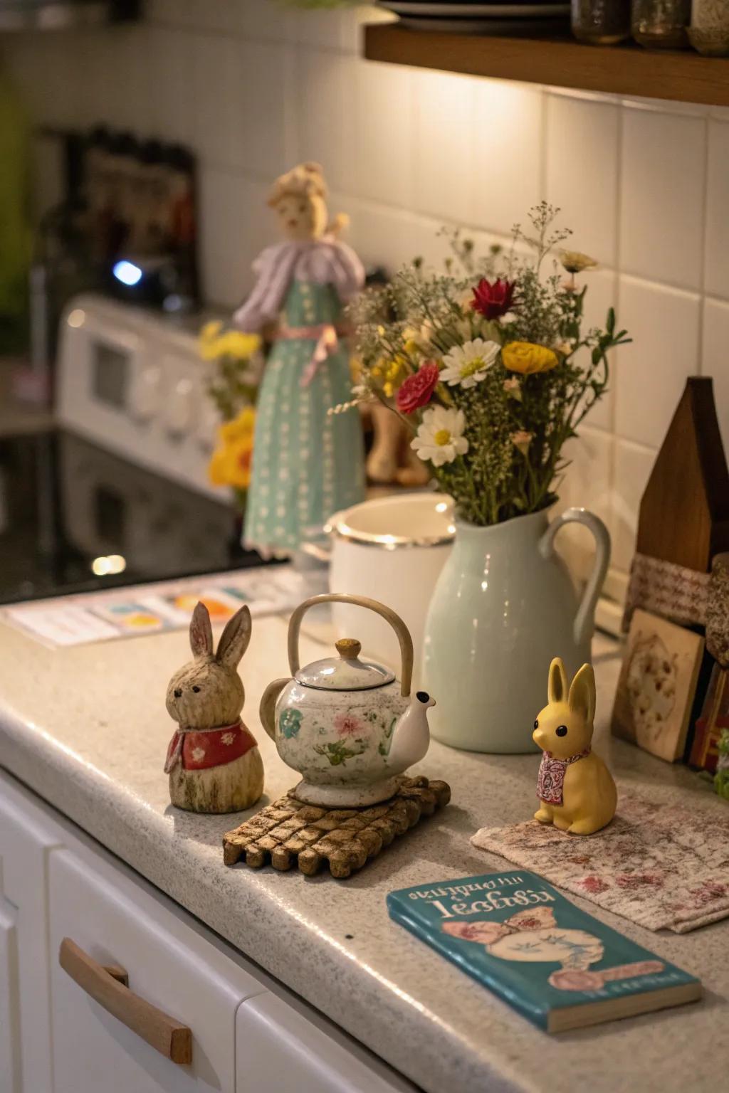 Ornamental pieces add character to your kitchen display.