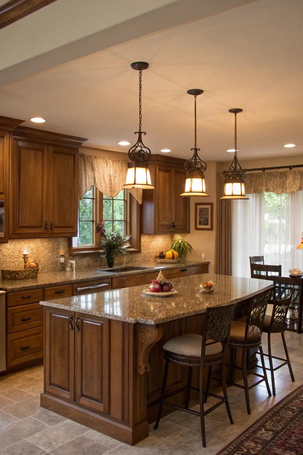 Illumination that enhances the usefulness and aesthetic appeal of the kitchen.