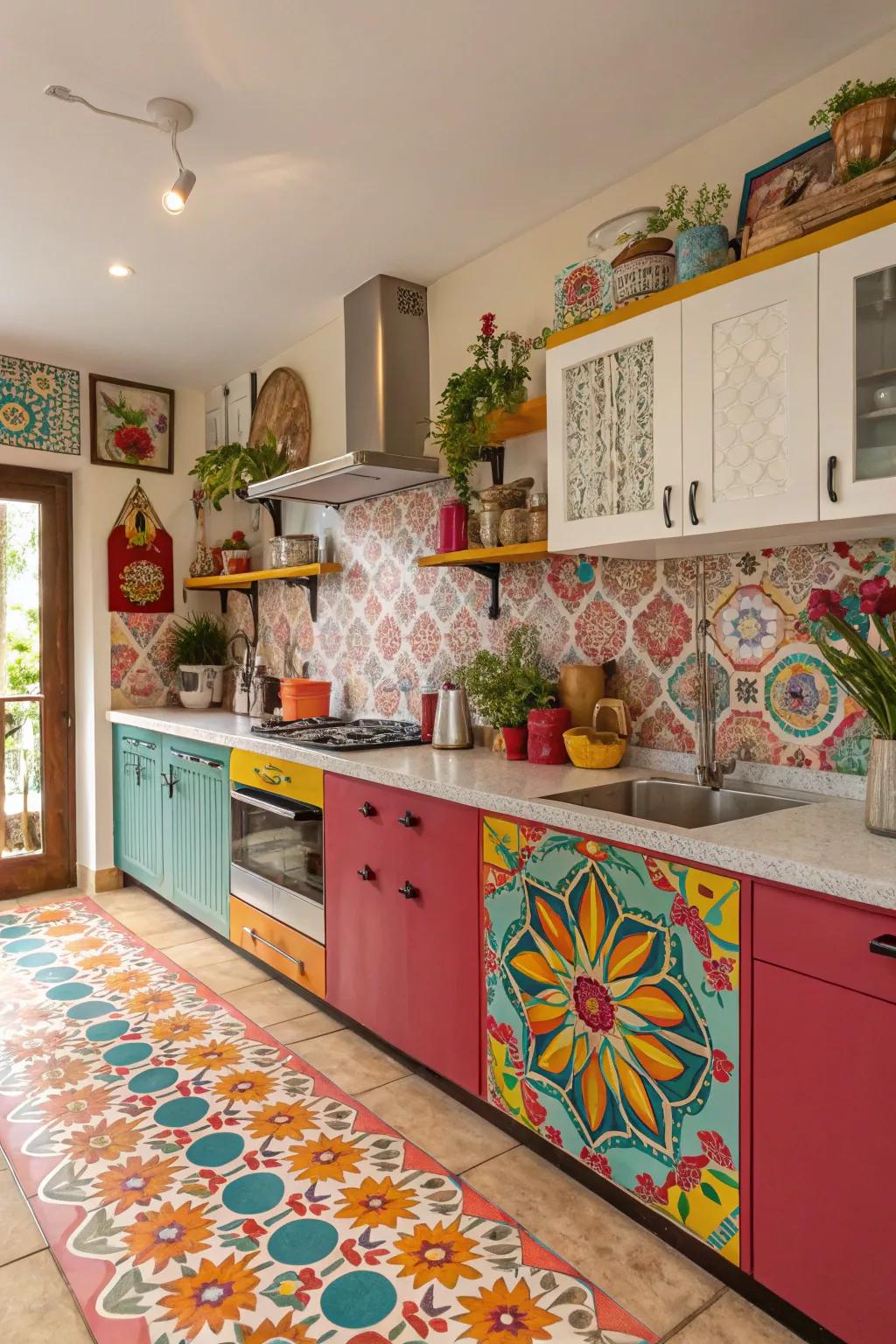 Striking patterns on synthetic stone countertops can transform your kitchen into a masterpiece.