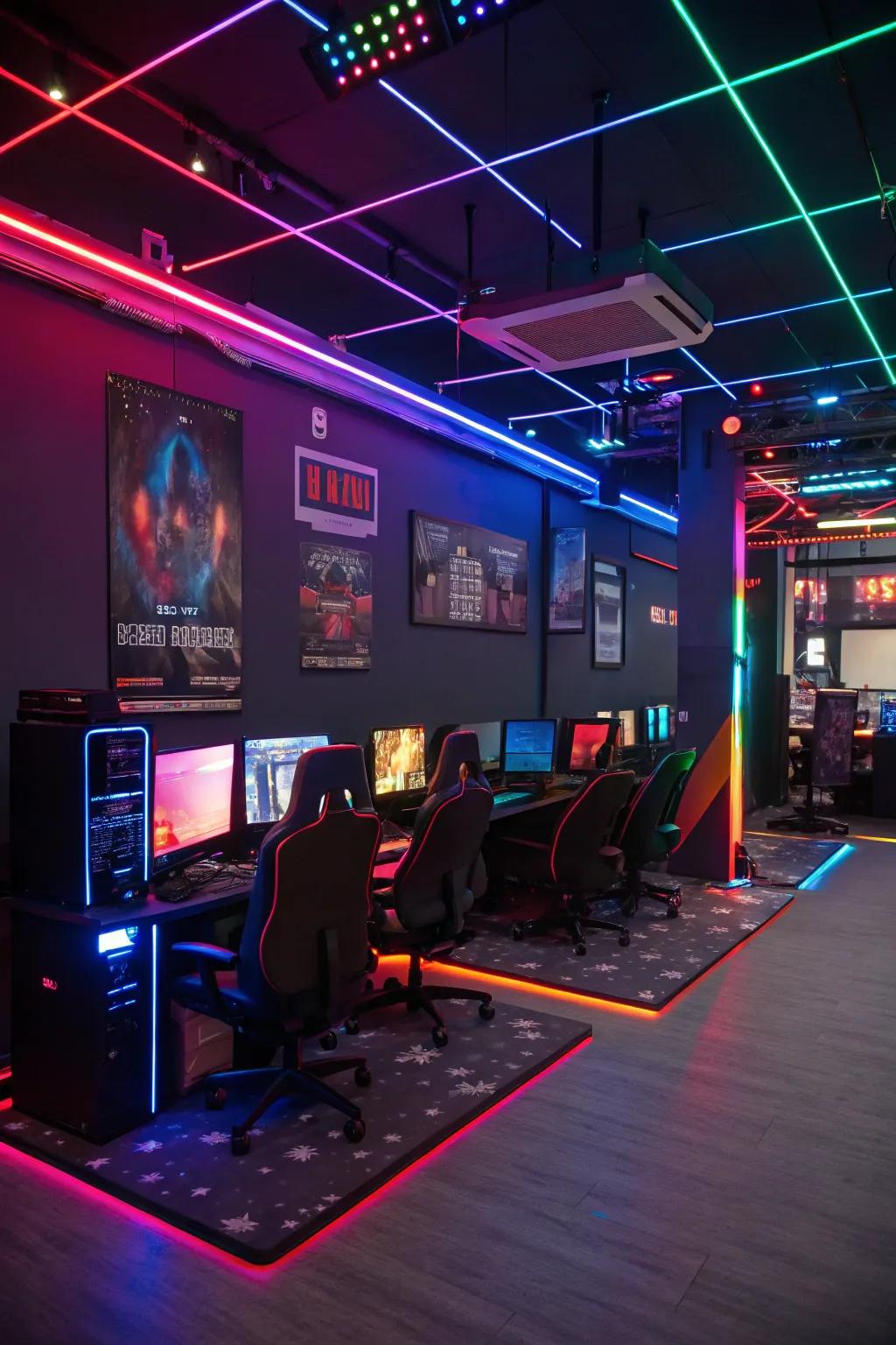 Elevate your gaming experience with dynamic neon LED lighting.