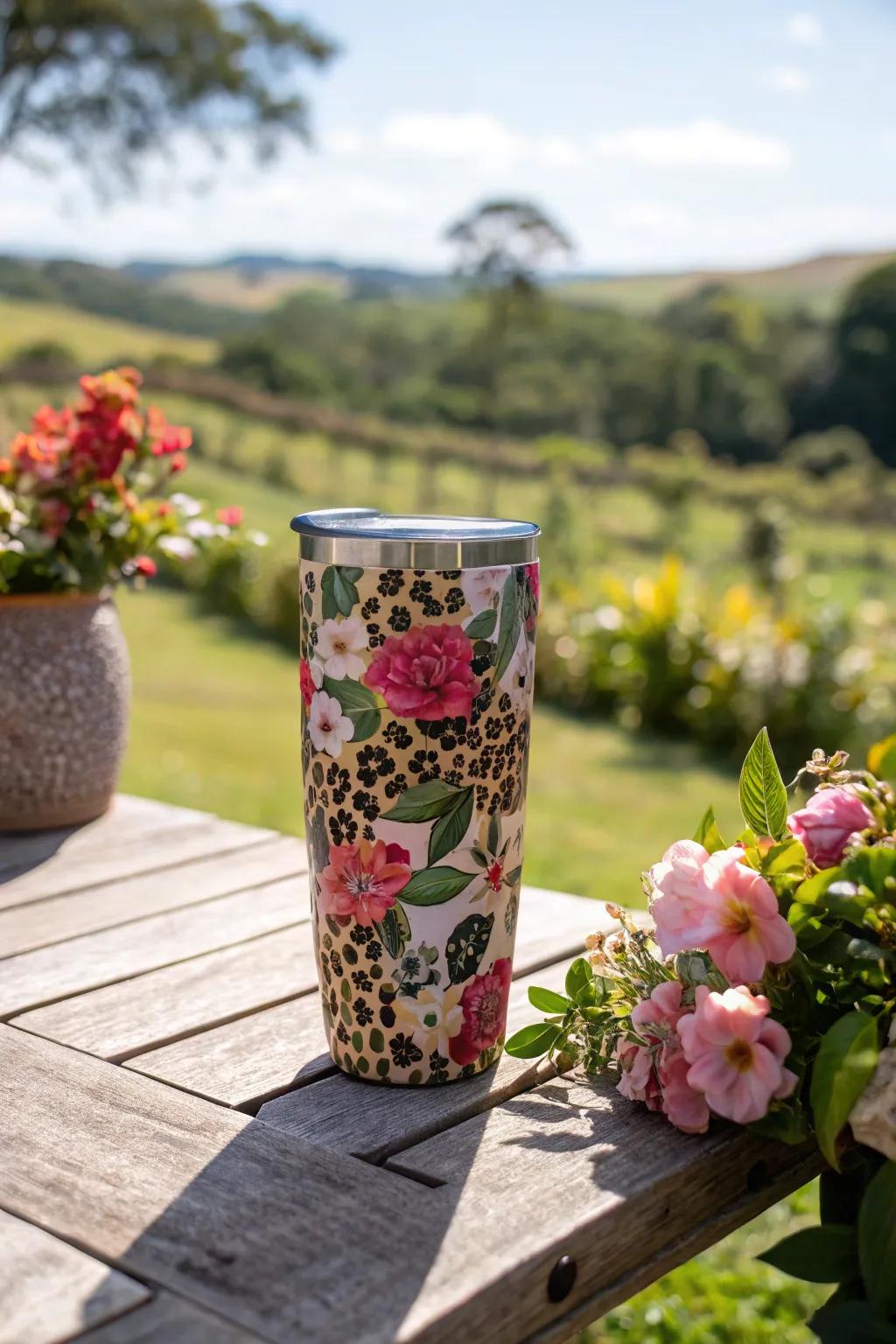Where leopard print meets botanical grace in an amazing 'Hydrate in Style' design.