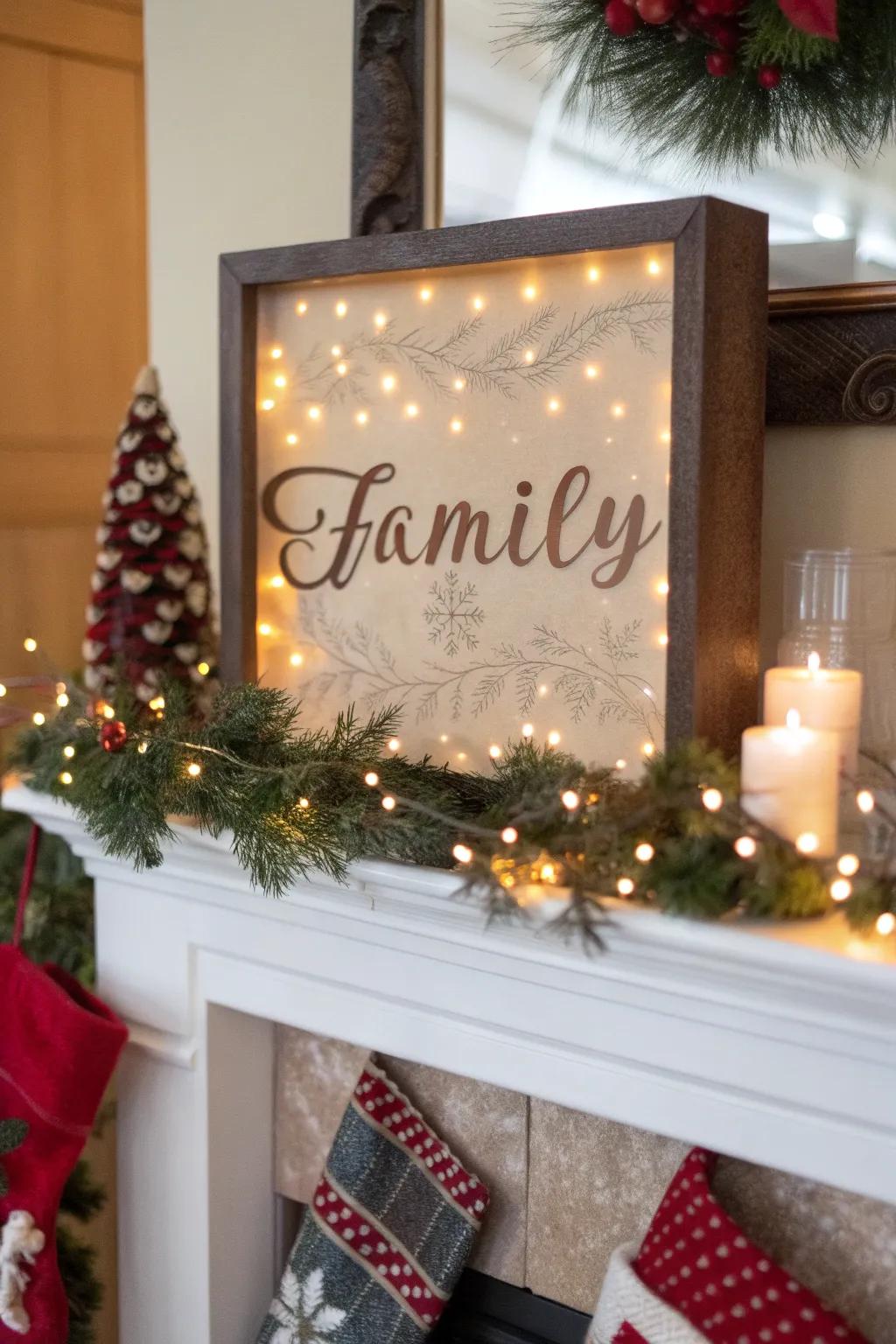 A customized display case featuring a family-centric touch