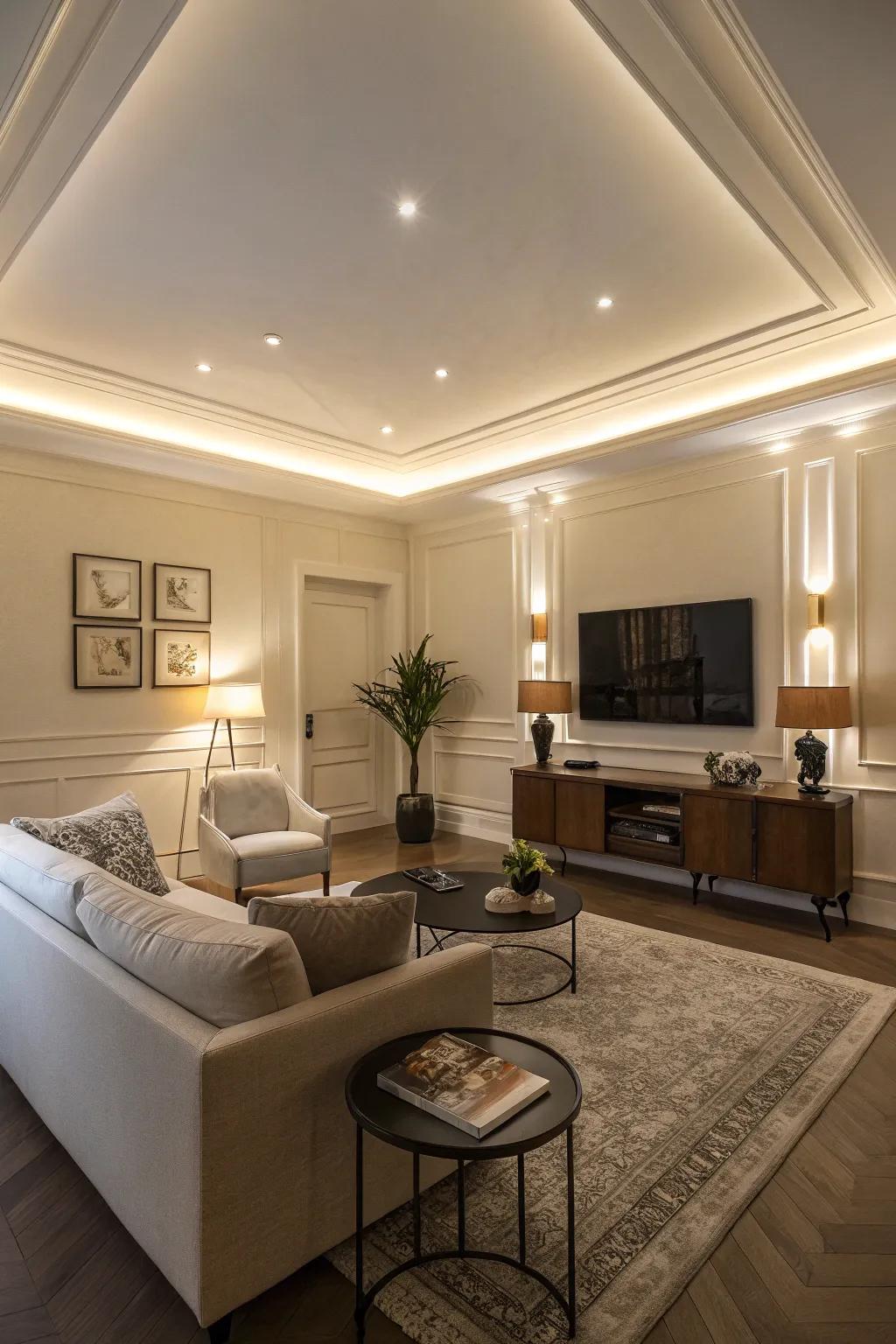 Shadowing effect crown molding for a delicate sophistication.