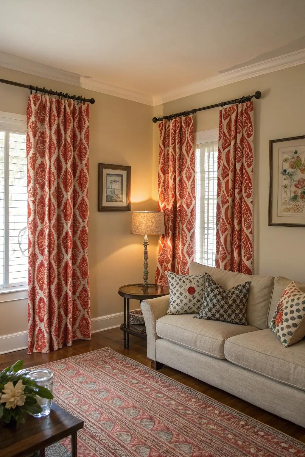Bold designs transform curtains into the focal point of the room.