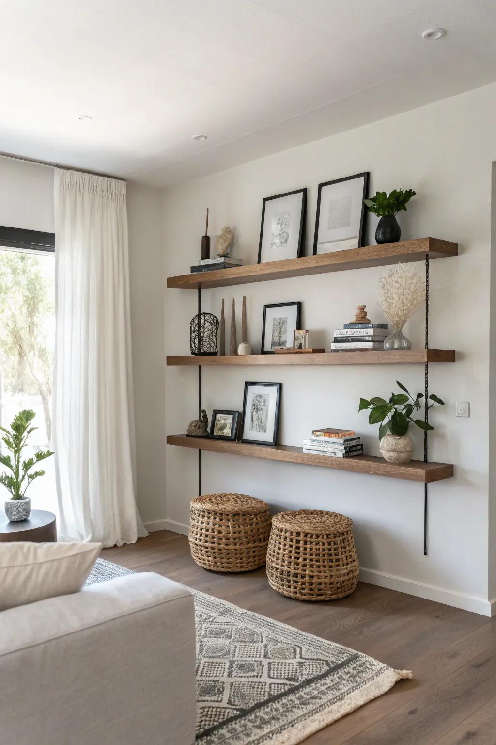 Embrace minimalism with refined drifting ledges.