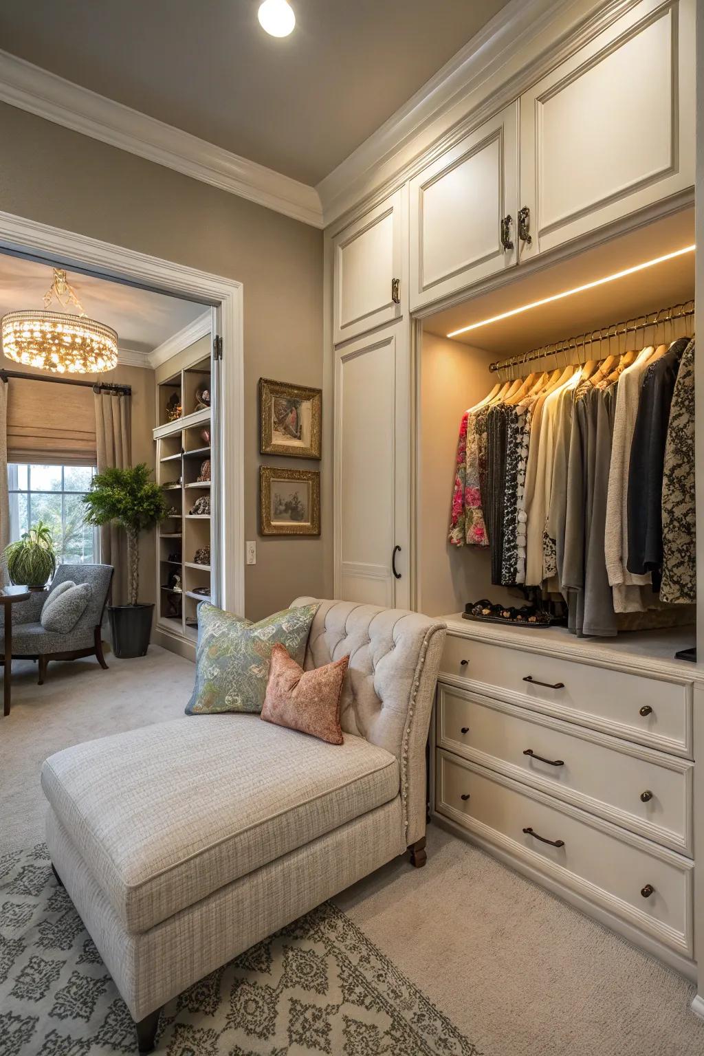A seating area elevates comfort and style.