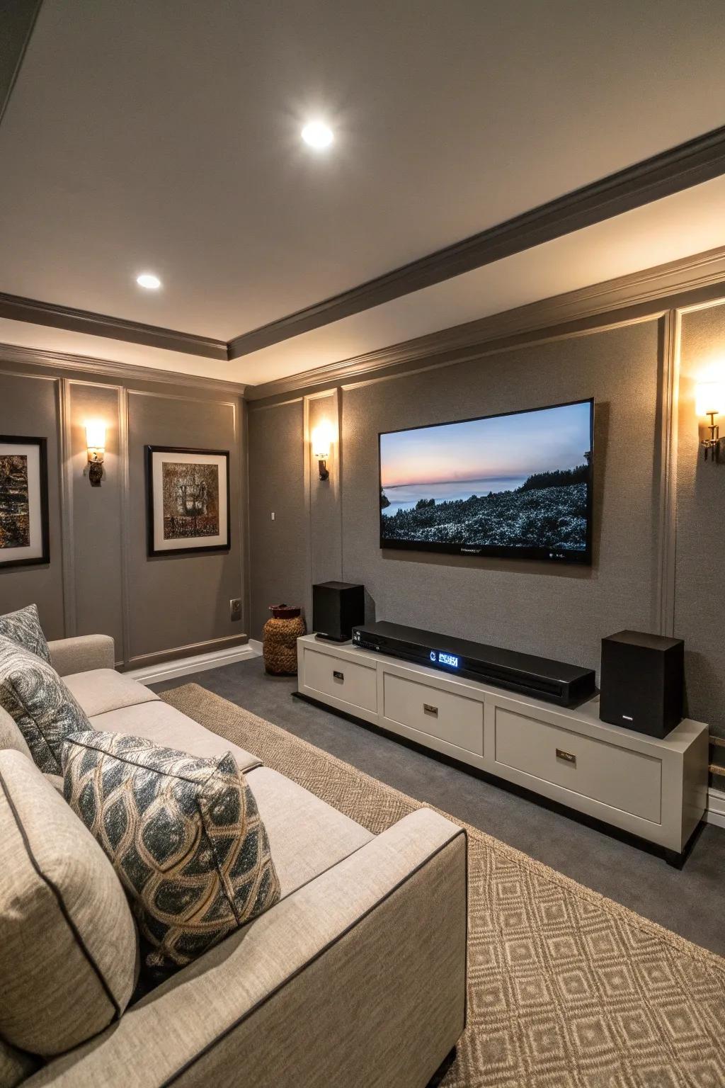 A mini entertainment system is ideal for movie nights or gaming sessions.