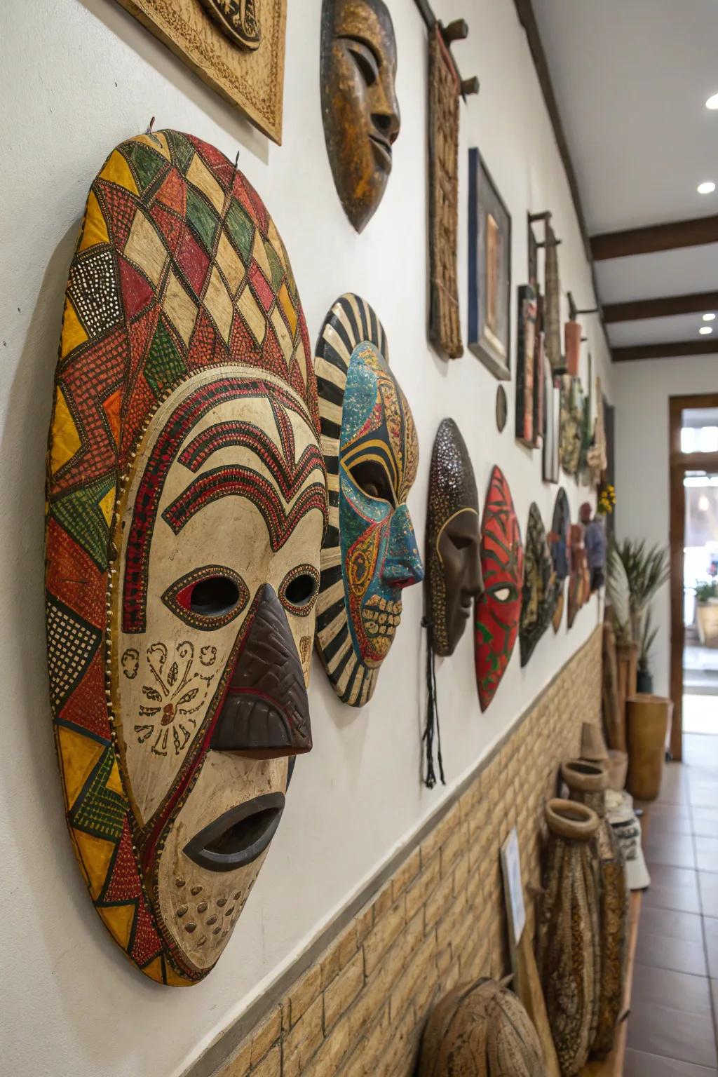 Bright hues and lush textures render these wall adornments a point of interest.